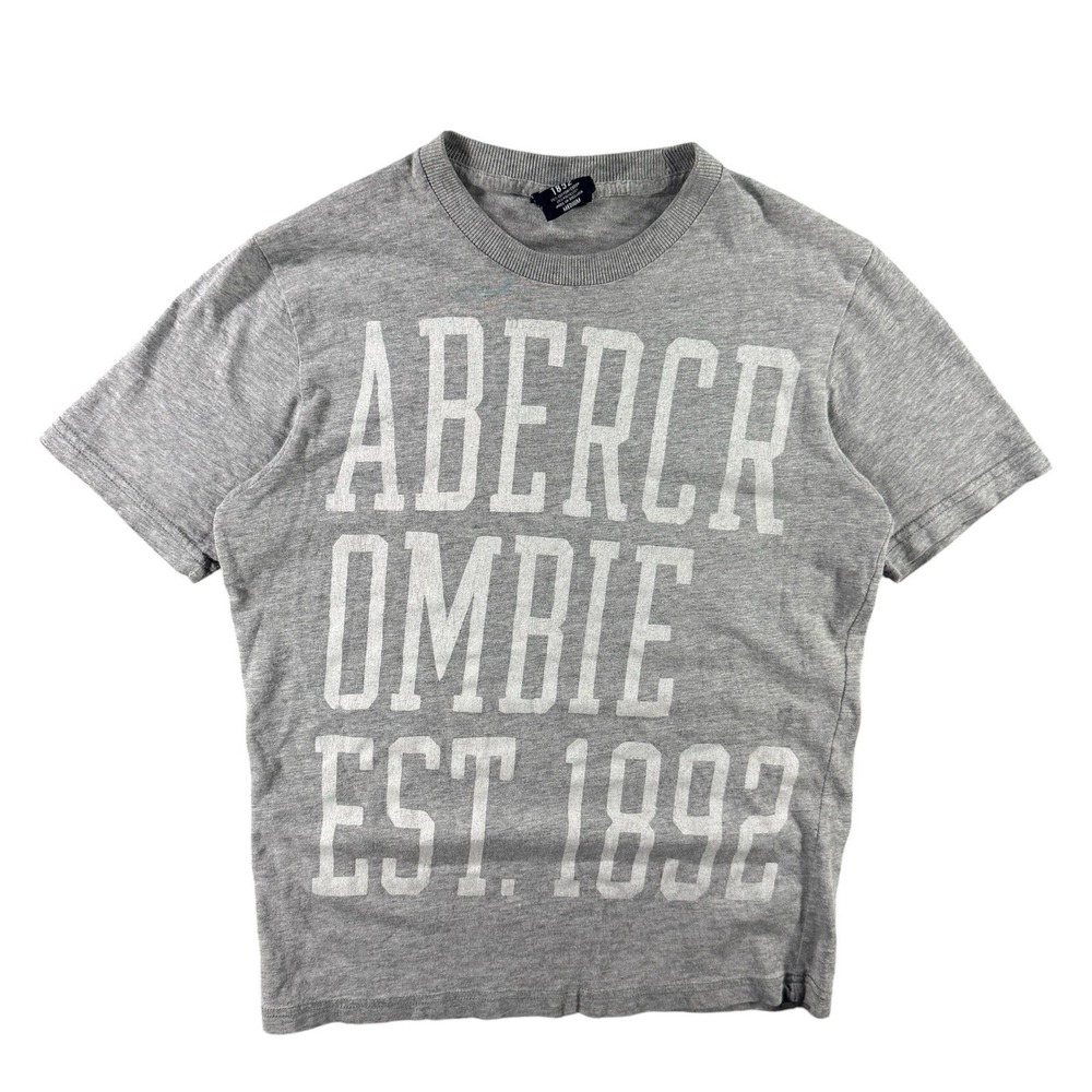 Abercrombie Shirt Youth Medium Gray Est 1892 Big Logo Graphic T-Shirt Tee